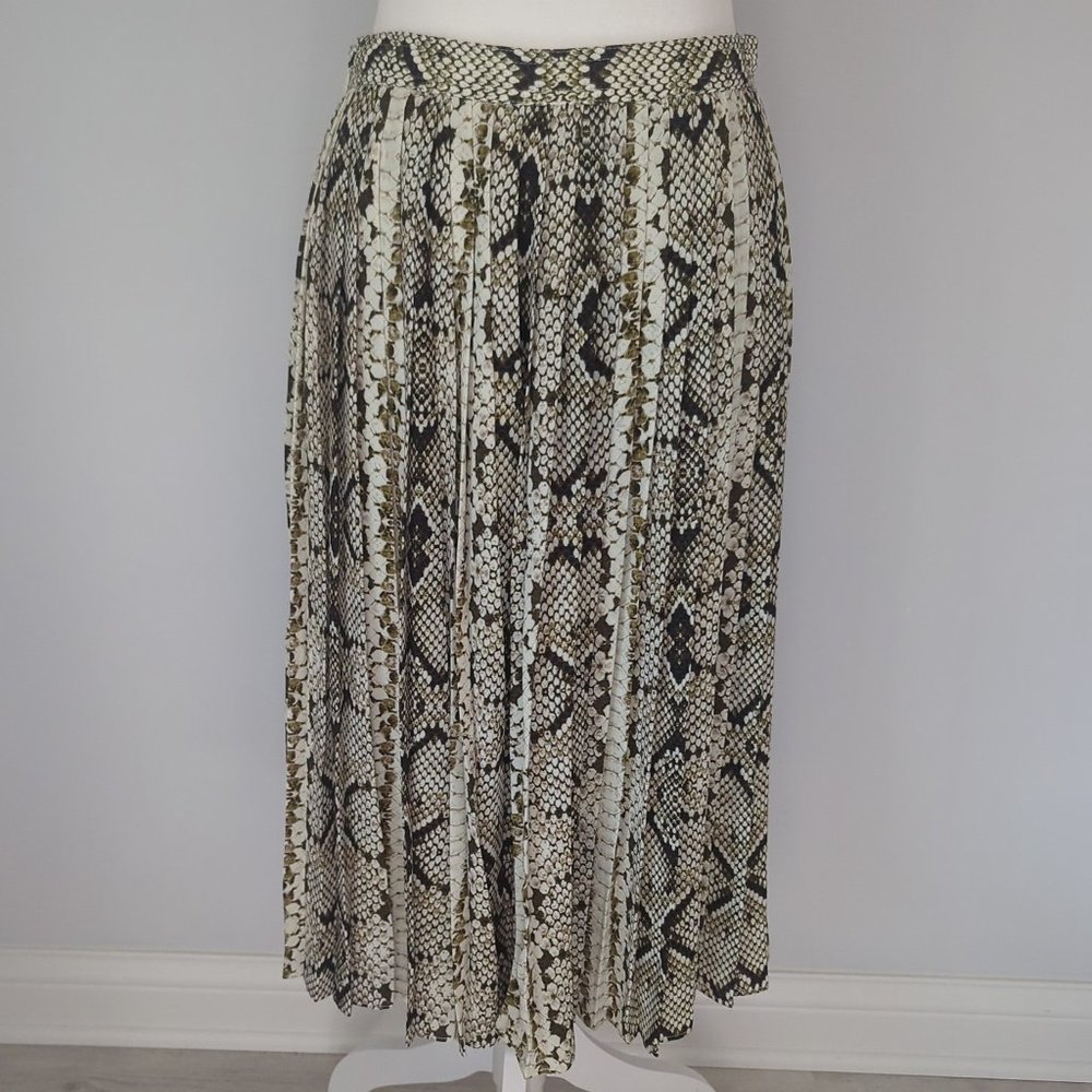 J.Crew Pleated Snakeskin Midi Skirt size 2